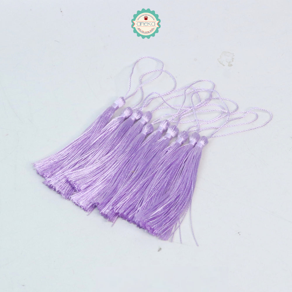 KATALOG - [10 PCS] Tassel Aksesoris / Polyester Silk Fringe Brush Tassels /  With Loop For Jewelry Making Souvenir / Bookmarks / Diy Craft Accessories