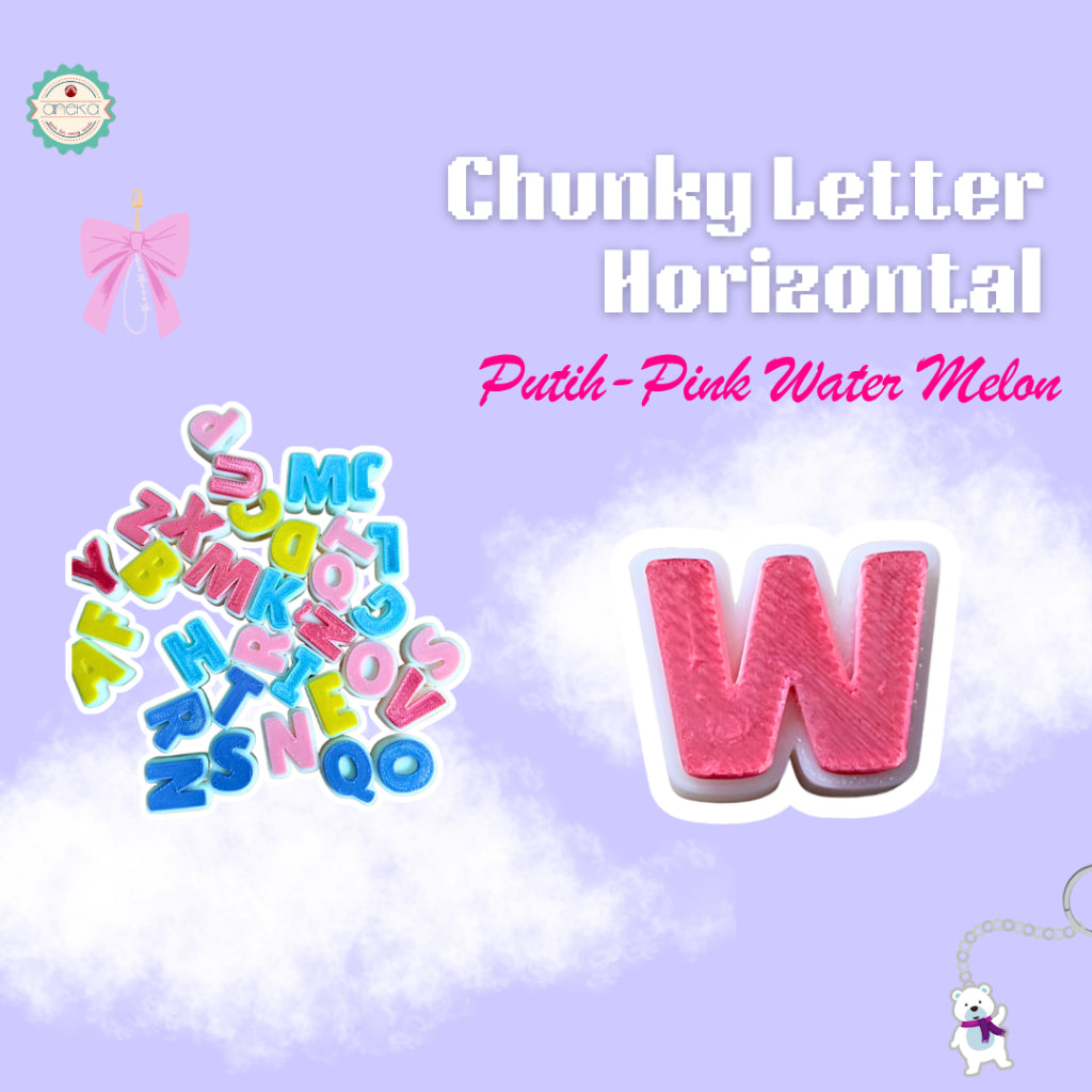 KATALOG - [PCS] 3D Print Beads Charm Huruf Manik / Chunky Letter