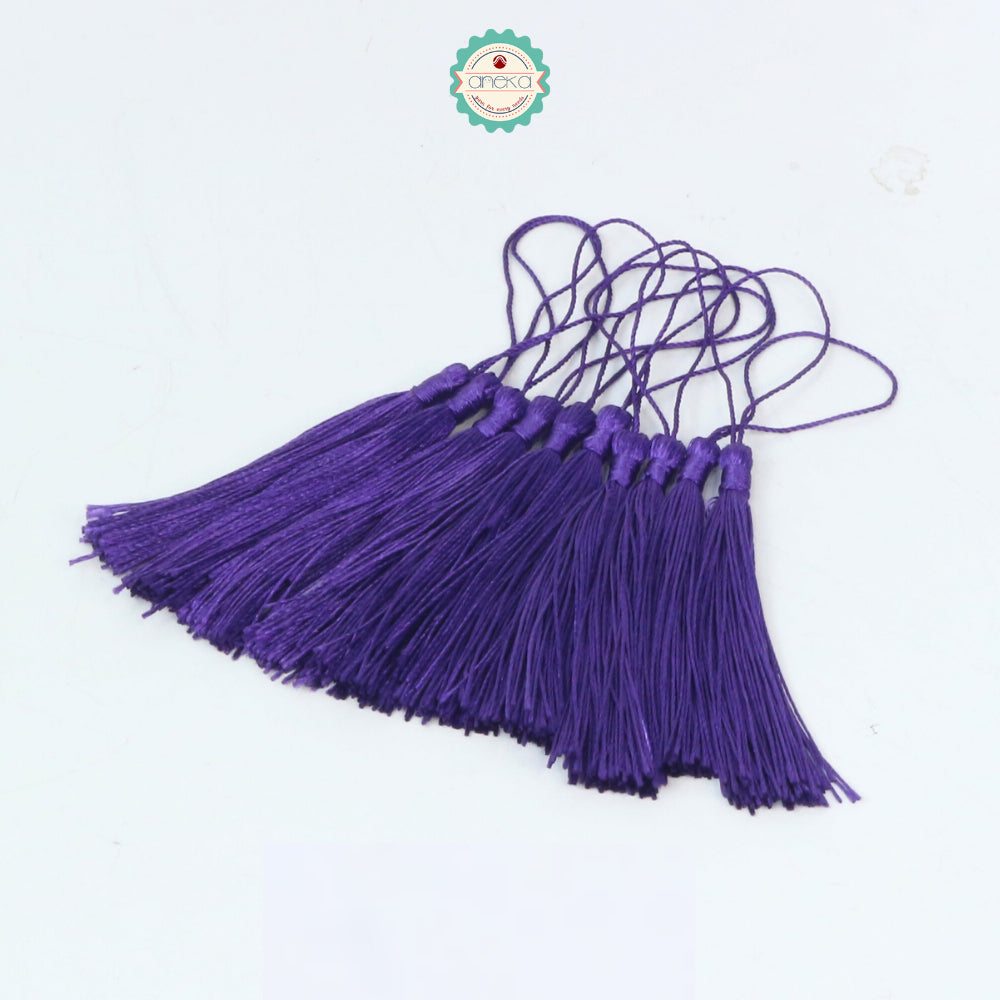 KATALOG - [10 PCS] Tassel Aksesoris / Polyester Silk Fringe Brush Tassels /  With Loop For Jewelry Making Souvenir / Bookmarks / Diy Craft Accessories