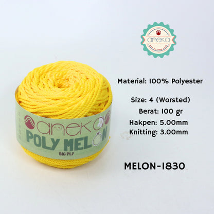 KATALOG - Benang Rajut Poly Melon Big Ply /  Polyester Crochet Knitting Yarn