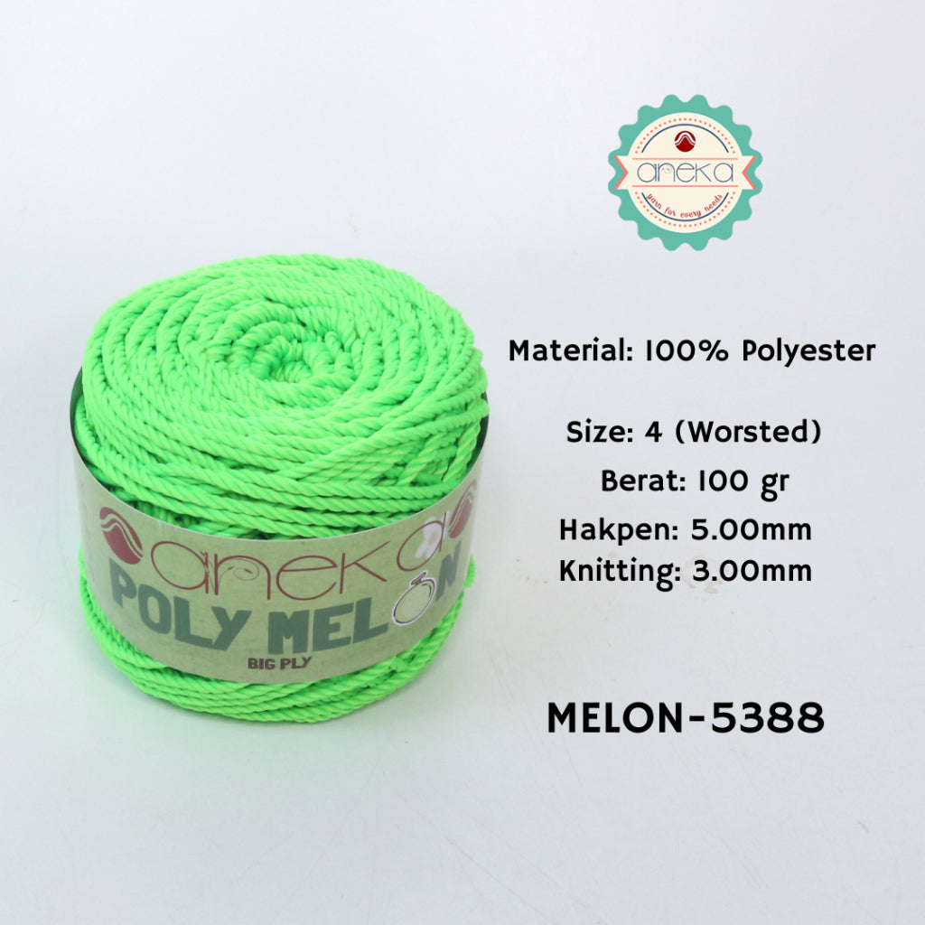 KATALOG - Benang Rajut Poly Melon Big Ply /  Polyester Crochet Knitting Yarn