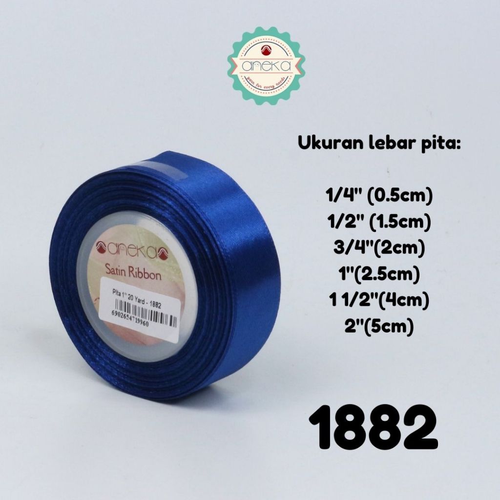 KATALOG - [20 YARD / ROLL] Pita Satin / Satin Silk Ribbon 1/2" - 1.2 cm