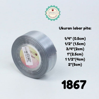 KATALOG - [20 YARD / ROLL] Pita Satin / Satin Silk Ribbon 1/2" - 1.2 cm