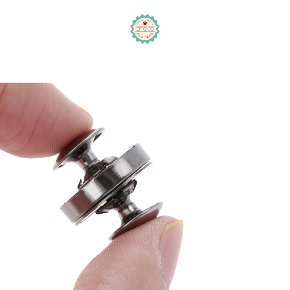 ANEKA - [2PCS] Kancing Magnet Cetet / Metal Magnetic Snaps Double Rivet Clasps Buttons
