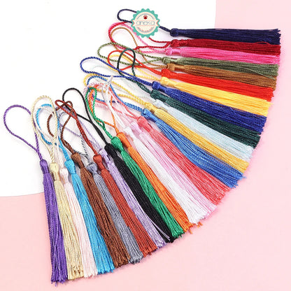 KATALOG - [10 PCS] Tassel Aksesoris / Polyester Silk Fringe Brush Tassels /  With Loop For Jewelry Making Souvenir / Bookmarks / Diy Craft Accessories