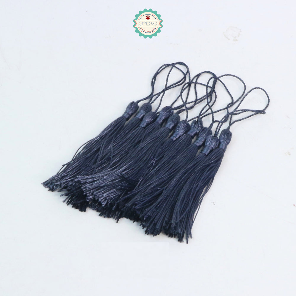 KATALOG - [10 PCS] Tassel Aksesoris / Polyester Silk Fringe Brush Tassels /  With Loop For Jewelry Making Souvenir / Bookmarks / Diy Craft Accessories