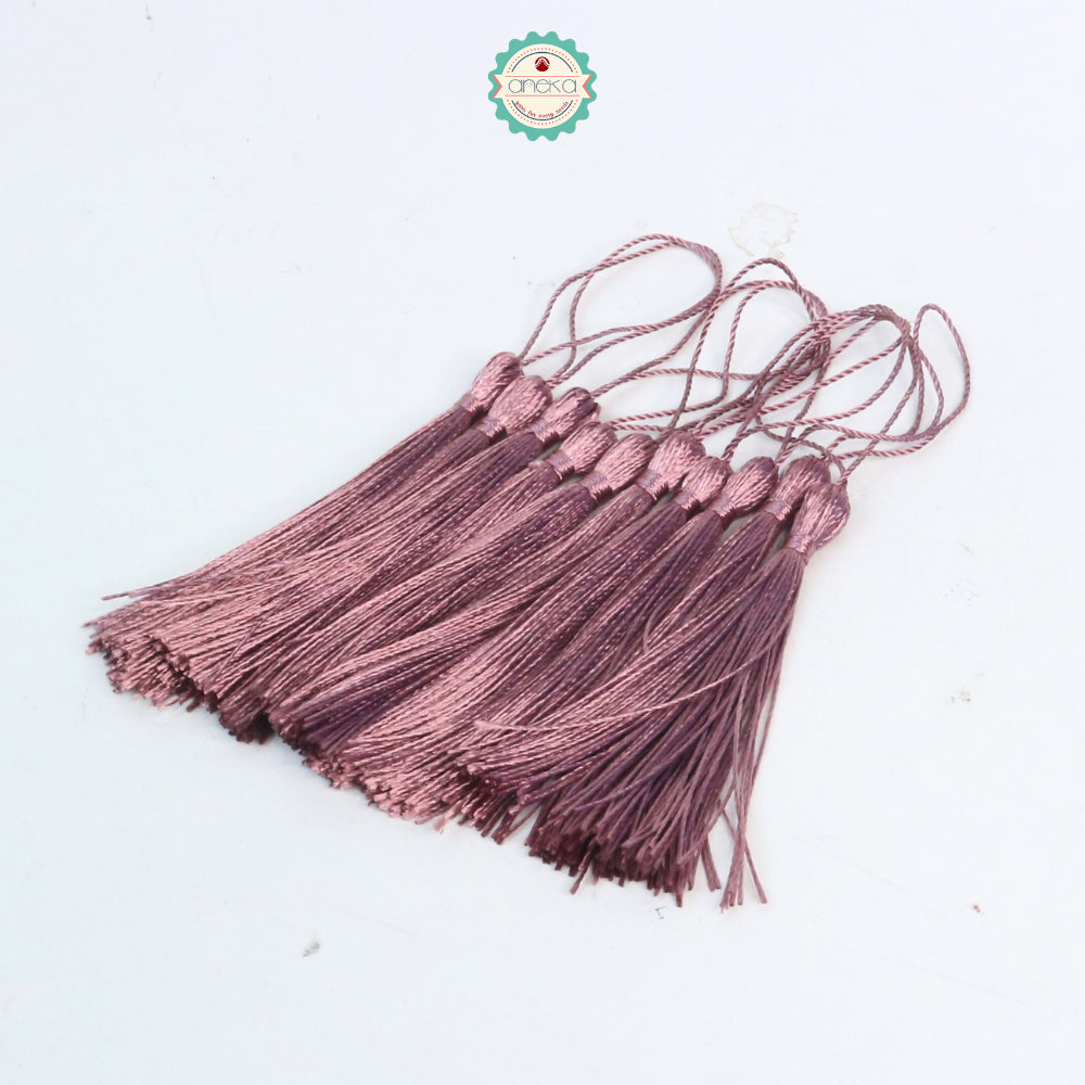 KATALOG - [10 PCS] Tassel Aksesoris / Polyester Silk Fringe Brush Tassels /  With Loop For Jewelry Making Souvenir / Bookmarks / Diy Craft Accessories