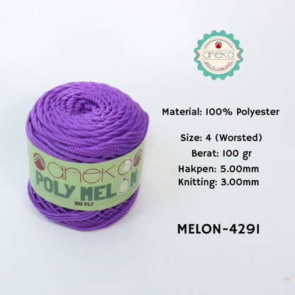 KATALOG - Benang Rajut Poly Melon Big Ply /  Polyester Crochet Knitting Yarn