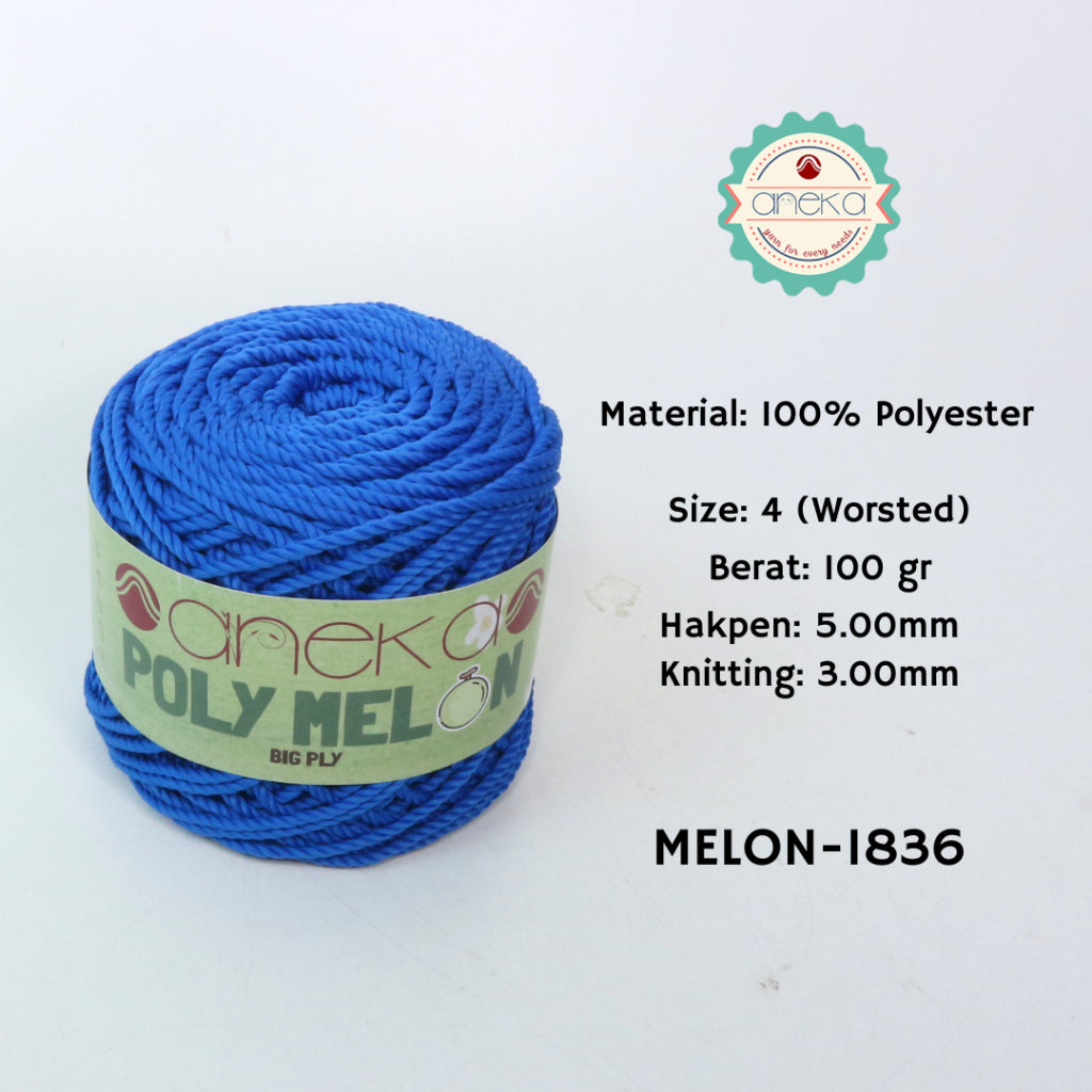 KATALOG - Benang Rajut Poly Melon Big Ply /  Polyester Crochet Knitting Yarn