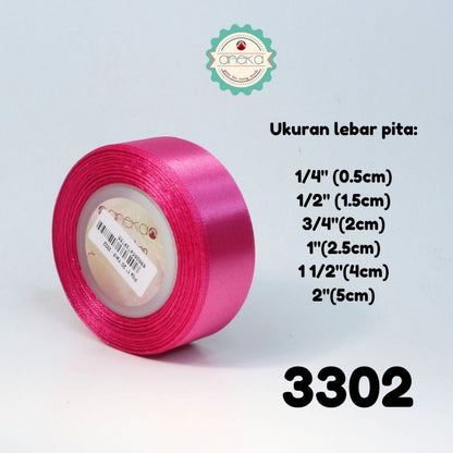 KATALOG - [20 YARD / ROLL] Pita Satin / Satin Silk Ribbon 1/2" - 1.2 cm