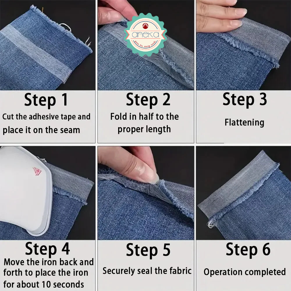 ANEKA - Perekat Baju Dua Sisi Tekstil / Double-sided Non-woven Pants Hem Textile  / Tape Self-Adhesive DIY Clothes