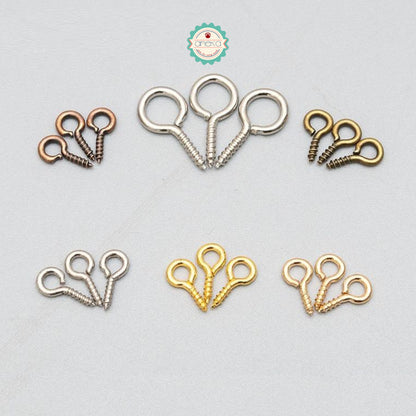 ANEKA - [200 PCS] Paku Ulir / Pin Mata / Sekrup Kecil Berulir / Screw Eye Hook