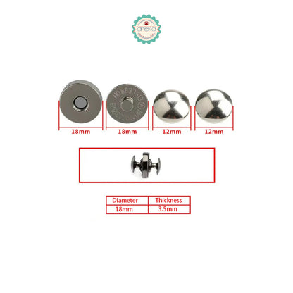 ANEKA - [2PCS] Kancing Magnet Cetet / Metal Magnetic Snaps Double Rivet Clasps Buttons