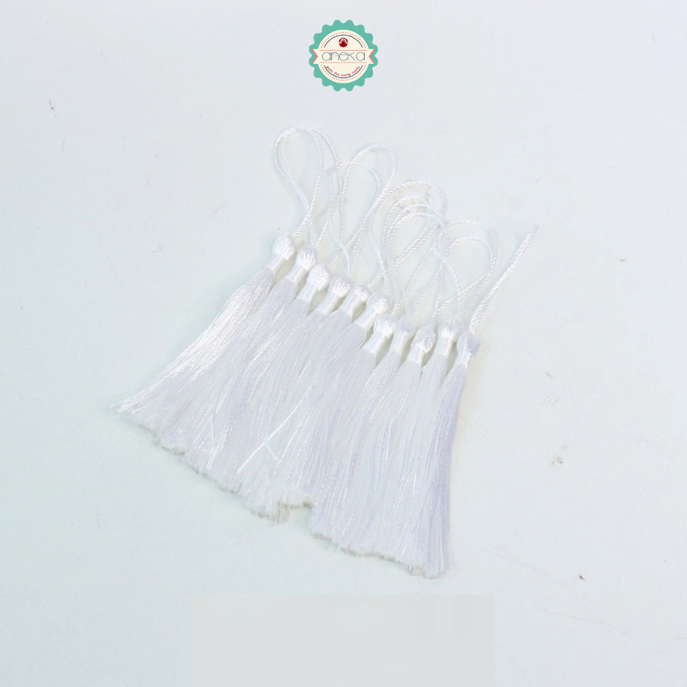 KATALOG - [10 PCS] Tassel Aksesoris / Polyester Silk Fringe Brush Tassels /  With Loop For Jewelry Making Souvenir / Bookmarks / Diy Craft Accessories