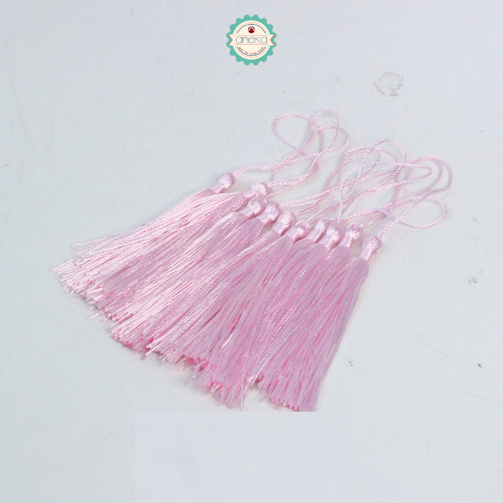KATALOG - [10 PCS] Tassel Aksesoris / Polyester Silk Fringe Brush Tassels /  With Loop For Jewelry Making Souvenir / Bookmarks / Diy Craft Accessories