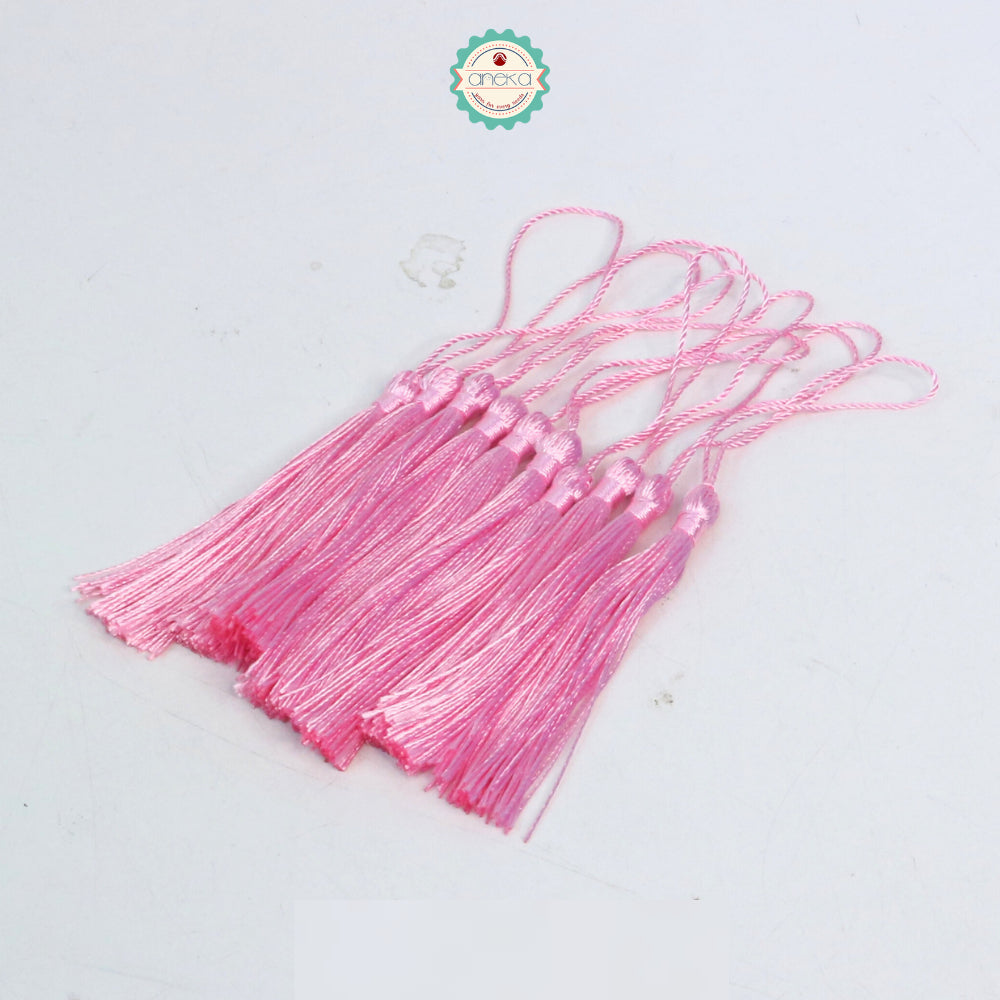 KATALOG - [10 PCS] Tassel Aksesoris / Polyester Silk Fringe Brush Tassels /  With Loop For Jewelry Making Souvenir / Bookmarks / Diy Craft Accessories