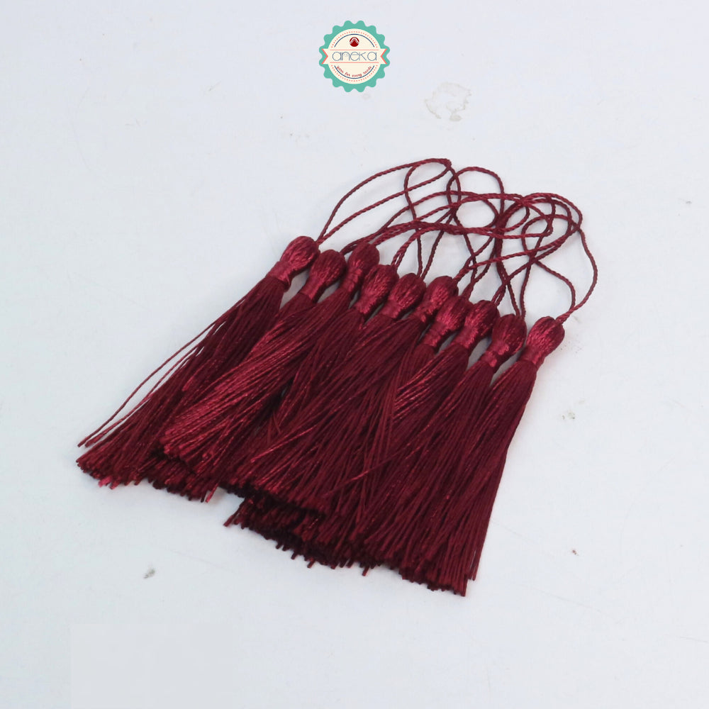 KATALOG - [10 PCS] Tassel Aksesoris / Polyester Silk Fringe Brush Tassels /  With Loop For Jewelry Making Souvenir / Bookmarks / Diy Craft Accessories