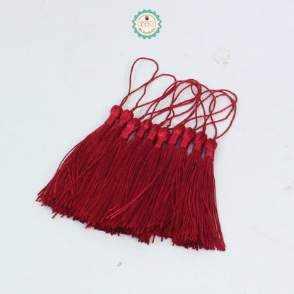 KATALOG - [10 PCS] Tassel Aksesoris / Polyester Silk Fringe Brush Tassels /  With Loop For Jewelry Making Souvenir / Bookmarks / Diy Craft Accessories