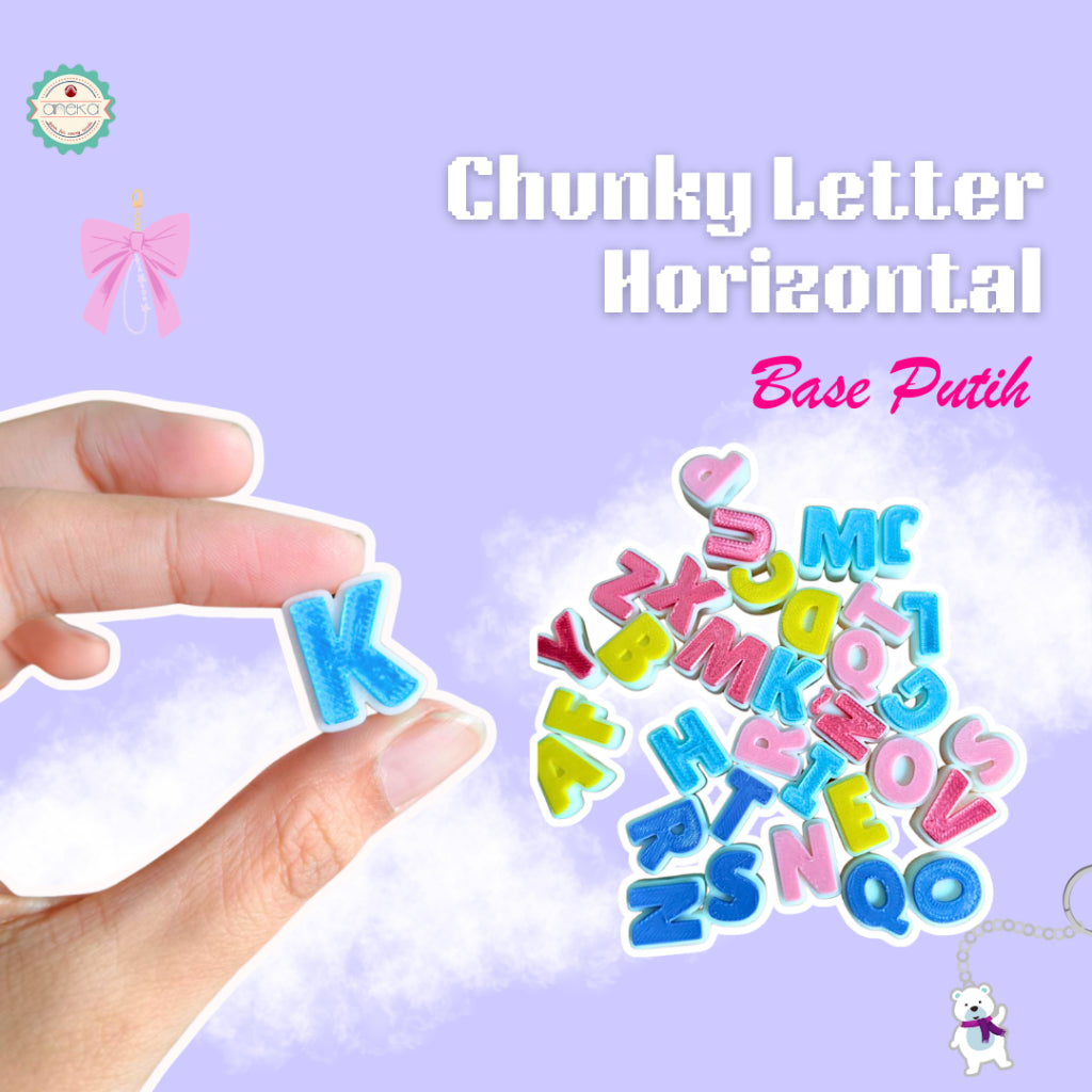 KATALOG - [PCS] 3D Print Beads Charm Huruf Manik / Chunky Letter