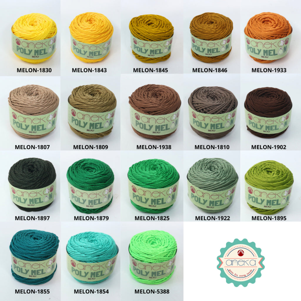 KATALOG - Benang Rajut Poly Melon Big Ply /  Polyester Crochet Knitting Yarn
