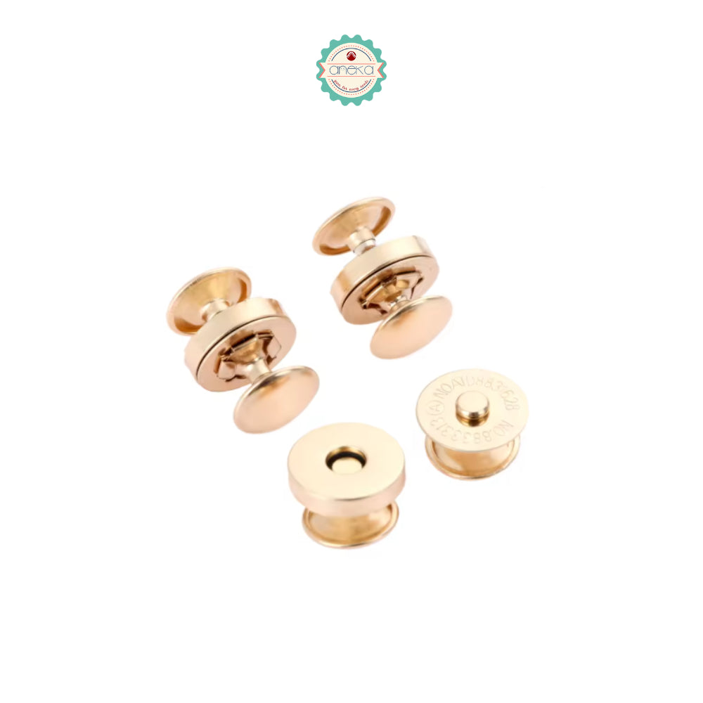 ANEKA - [2PCS] Kancing Magnet Cetet / Metal Magnetic Snaps Double Rivet Clasps Buttons