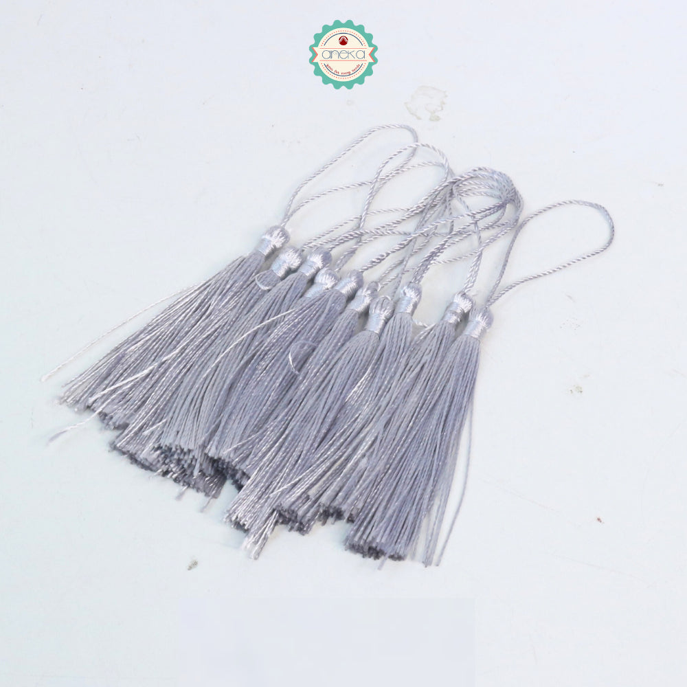 KATALOG - [10 PCS] Tassel Aksesoris / Polyester Silk Fringe Brush Tassels /  With Loop For Jewelry Making Souvenir / Bookmarks / Diy Craft Accessories