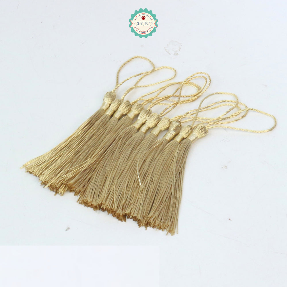 KATALOG - [10 PCS] Tassel Aksesoris / Polyester Silk Fringe Brush Tassels /  With Loop For Jewelry Making Souvenir / Bookmarks / Diy Craft Accessories