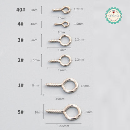 ANEKA - [200 PCS] Paku Ulir / Pin Mata / Sekrup Kecil Berulir / Screw Eye Hook