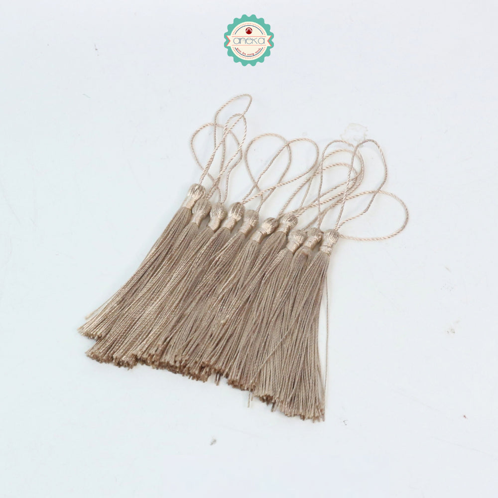 KATALOG - [10 PCS] Tassel Aksesoris / Polyester Silk Fringe Brush Tassels /  With Loop For Jewelry Making Souvenir / Bookmarks / Diy Craft Accessories