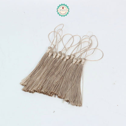 KATALOG - [10 PCS] Tassel Aksesoris / Polyester Silk Fringe Brush Tassels /  With Loop For Jewelry Making Souvenir / Bookmarks / Diy Craft Accessories