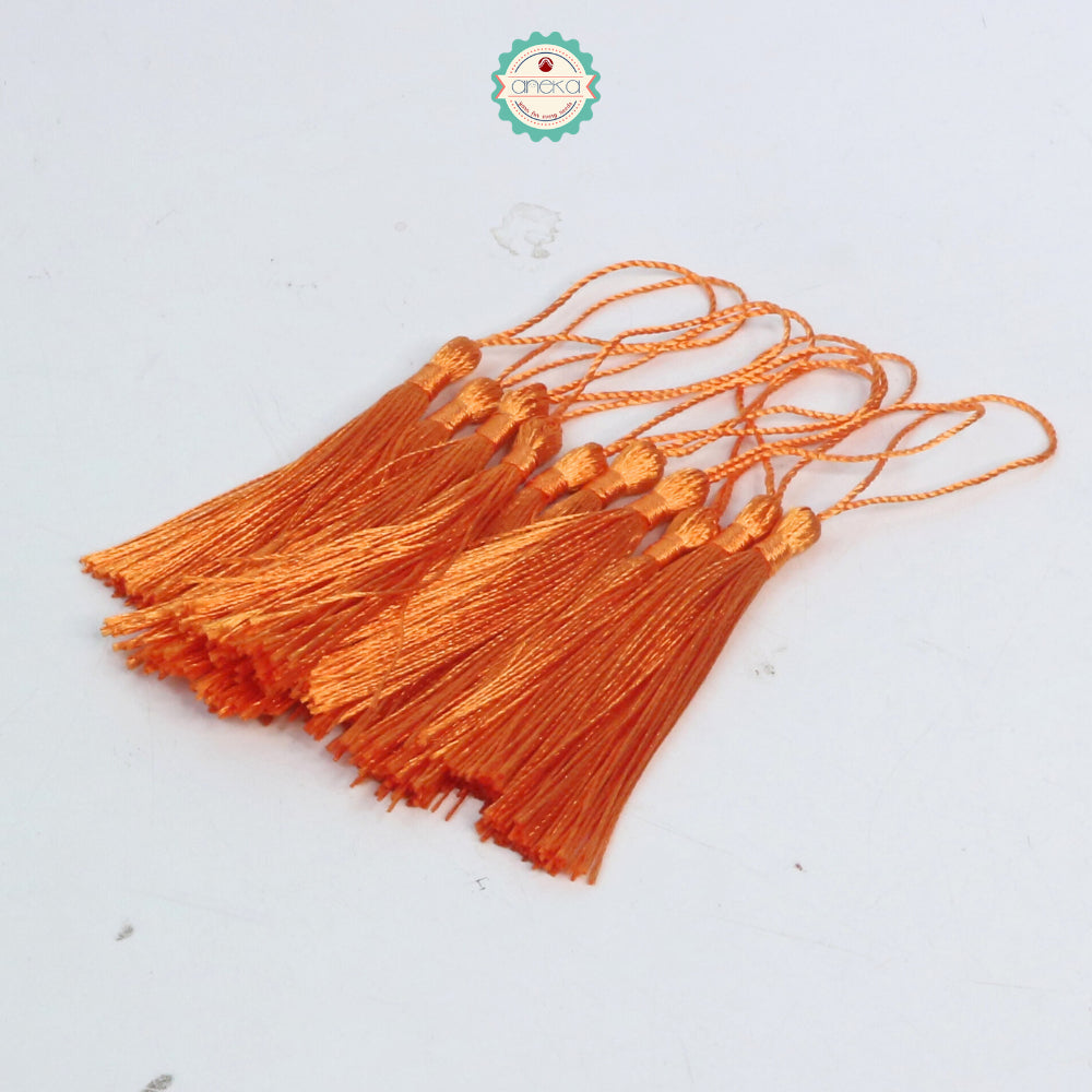 KATALOG - [10 PCS] Tassel Aksesoris / Polyester Silk Fringe Brush Tassels /  With Loop For Jewelry Making Souvenir / Bookmarks / Diy Craft Accessories