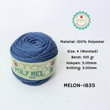 KATALOG - Benang Rajut Poly Melon Big Ply /  Polyester Crochet Knitting Yarn