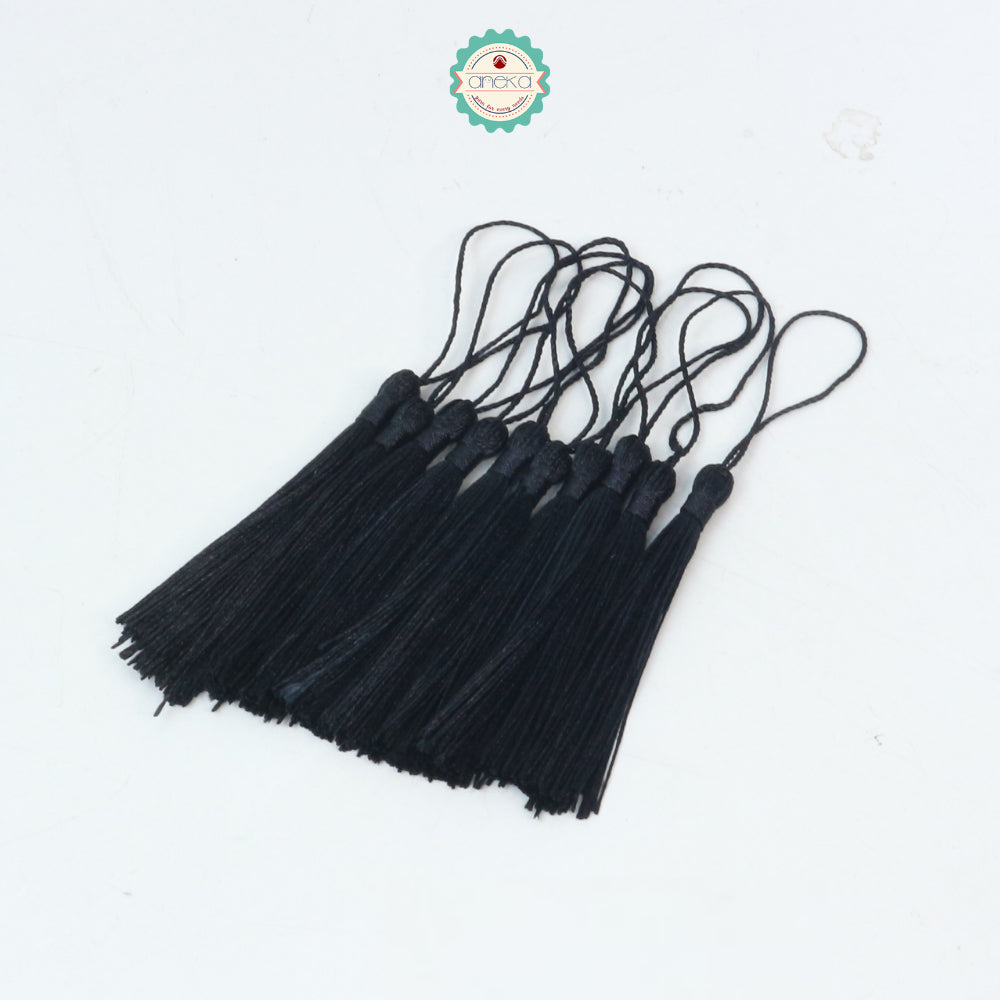 KATALOG - [10 PCS] Tassel Aksesoris / Polyester Silk Fringe Brush Tassels /  With Loop For Jewelry Making Souvenir / Bookmarks / Diy Craft Accessories