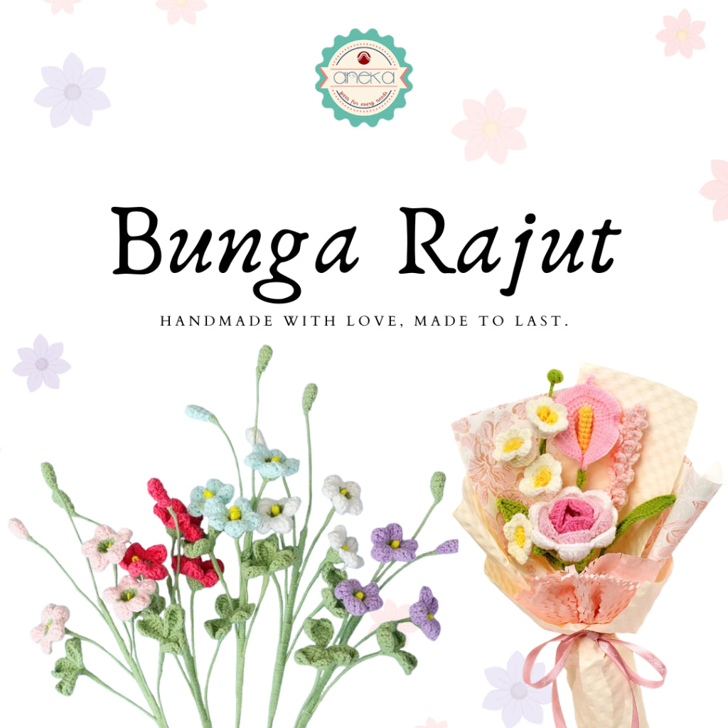 KATALOG - [1 TANGKAI] Bunga Rajut / Hiasan / Buket Hias / Crochet Flower DIY / Hand Bouquet Flowers - PART 4