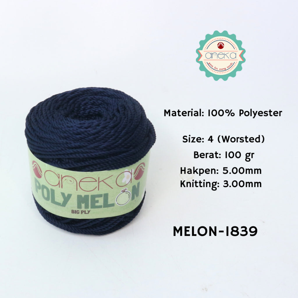 KATALOG - Benang Rajut Poly Melon Big Ply /  Polyester Crochet Knitting Yarn