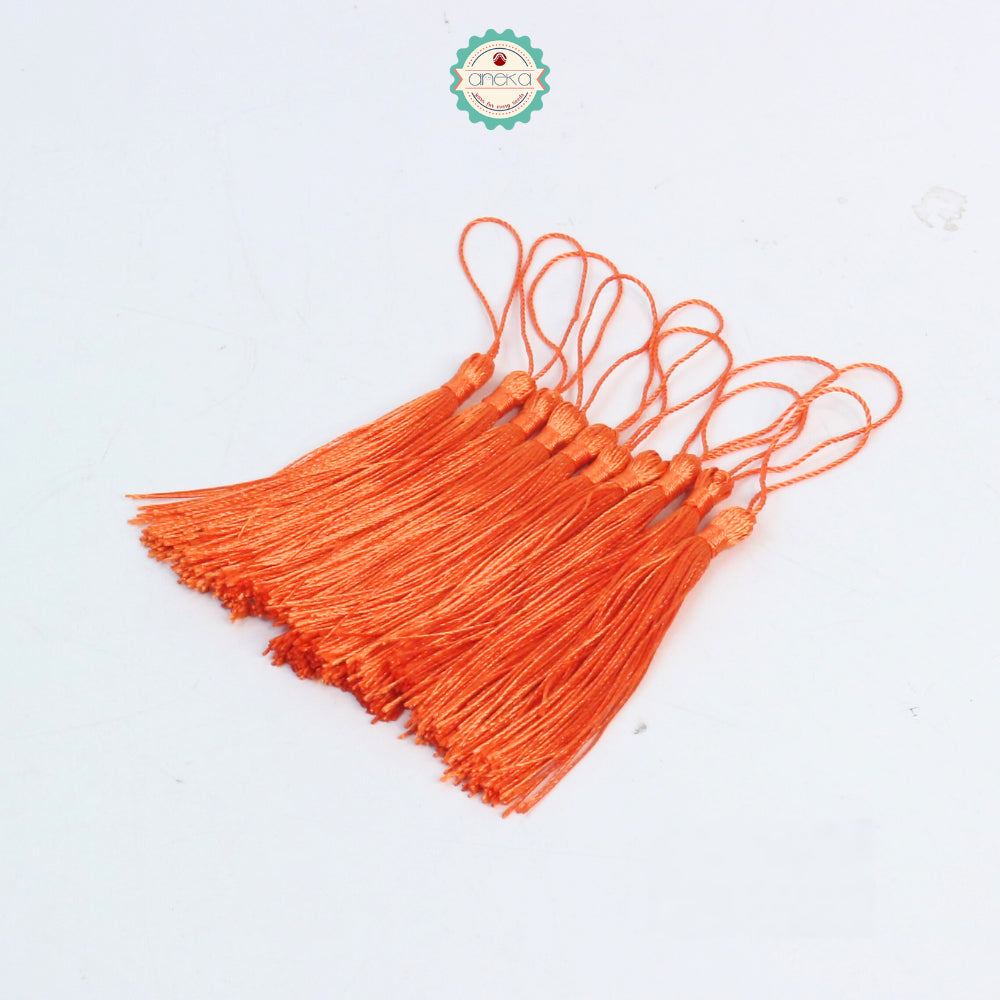KATALOG - [10 PCS] Tassel Aksesoris / Polyester Silk Fringe Brush Tassels /  With Loop For Jewelry Making Souvenir / Bookmarks / Diy Craft Accessories