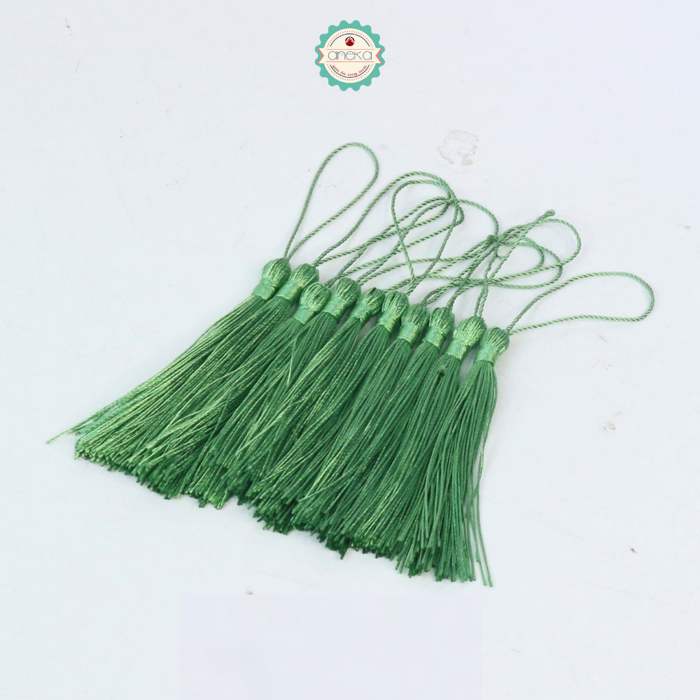 KATALOG - [10 PCS] Tassel Aksesoris / Polyester Silk Fringe Brush Tassels /  With Loop For Jewelry Making Souvenir / Bookmarks / Diy Craft Accessories