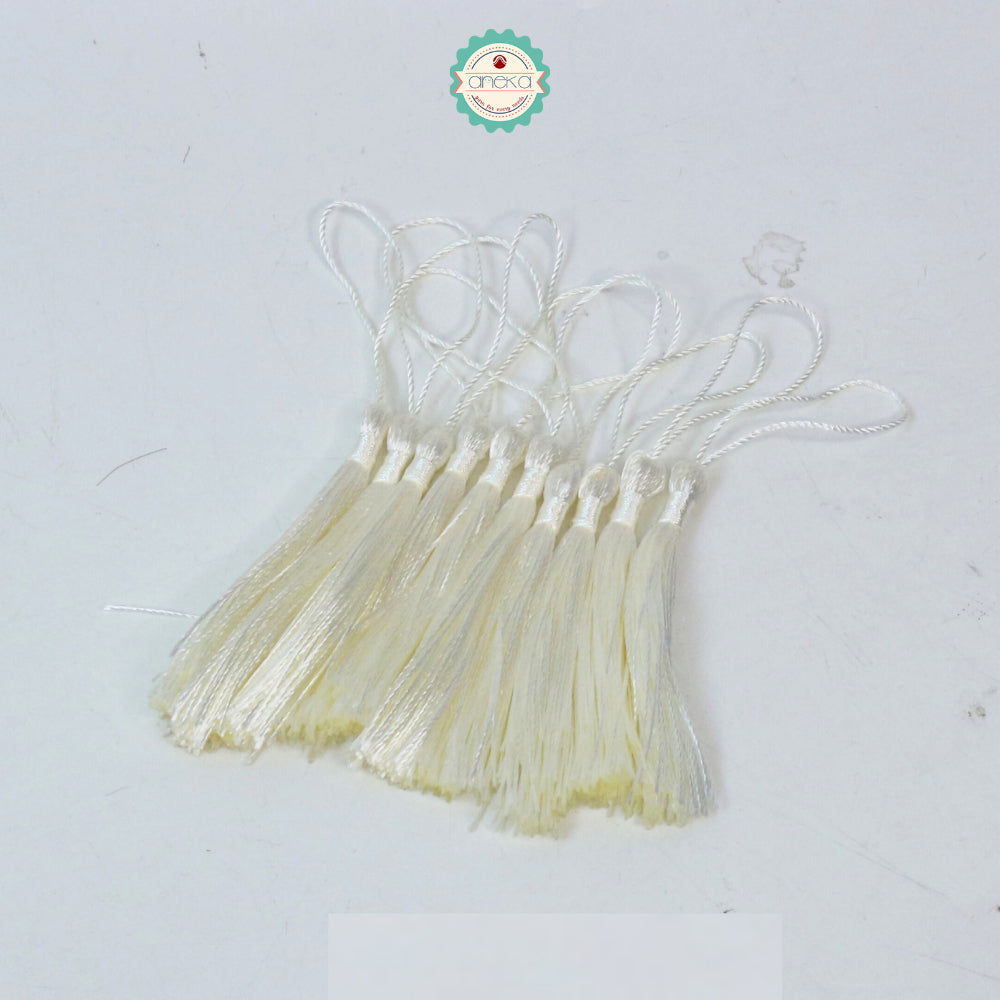 KATALOG - [10 PCS] Tassel Aksesoris / Polyester Silk Fringe Brush Tassels /  With Loop For Jewelry Making Souvenir / Bookmarks / Diy Craft Accessories