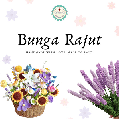 KATALOG - [1 TANGKAI] Bunga Rajut / Hiasan / Buket Hias / Crochet Flower DIY / Hand Bouquet Flowers - PART 1