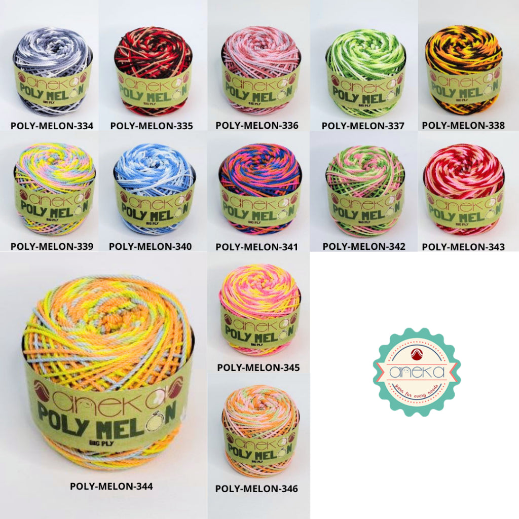 KATALOG - Benang Rajut Poly Melon Sembur / Polyester Crochet Knitting Yarn