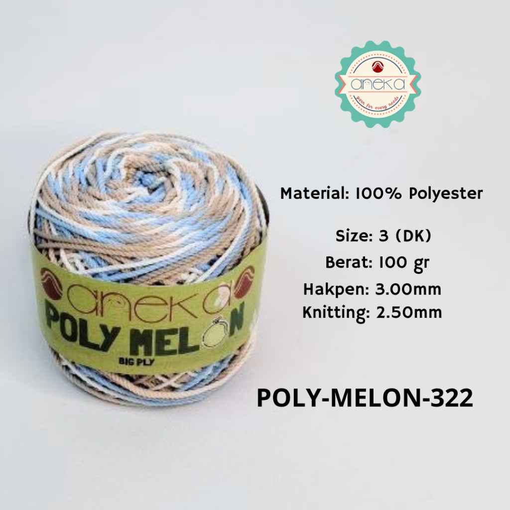 KATALOG - Benang Rajut Poly Melon Sembur / Polyester Crochet Knitting Yarn