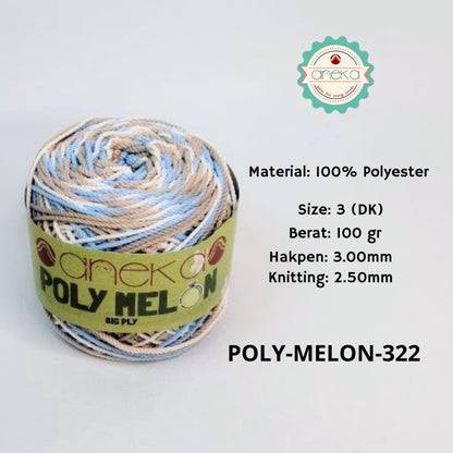 KATALOG - Benang Rajut Poly Melon Sembur / Polyester Crochet Knitting Yarn