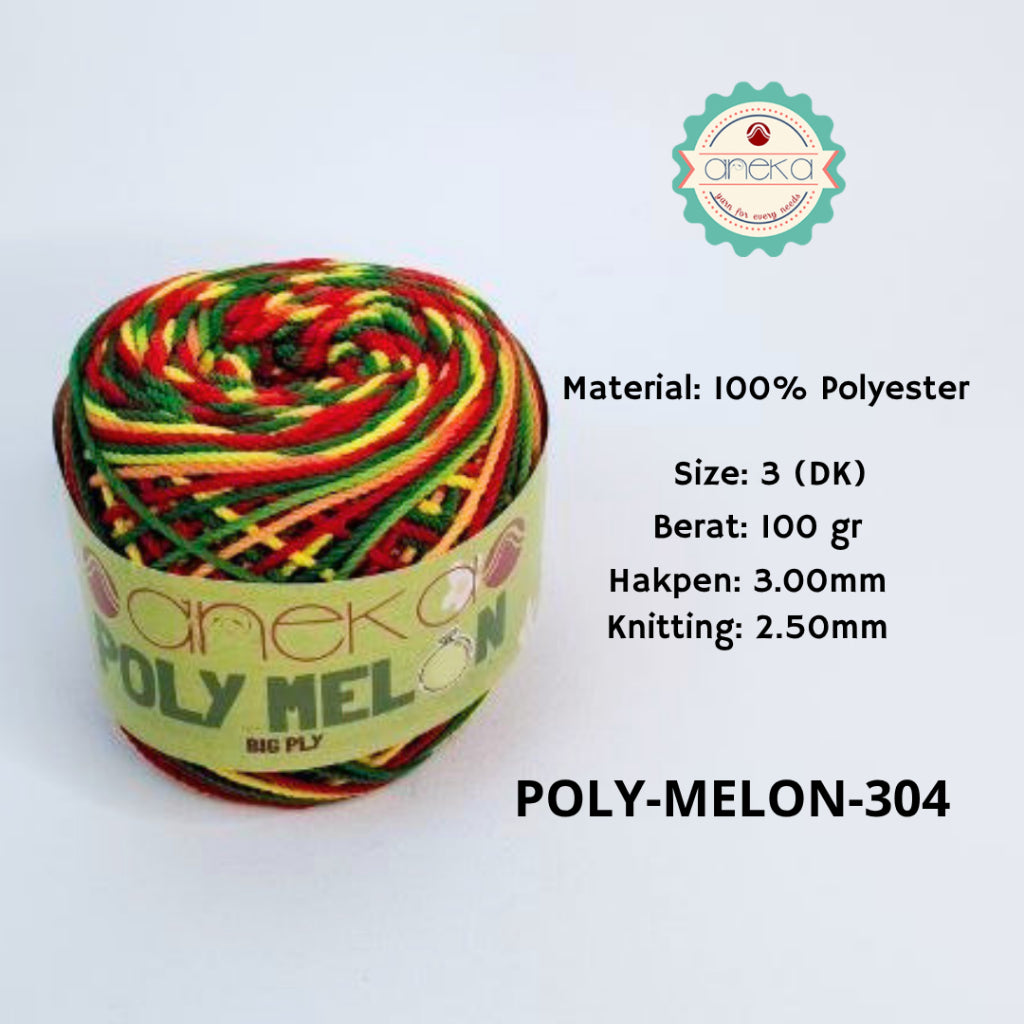 KATALOG - Benang Rajut Poly Melon Sembur / Polyester Crochet Knitting Yarn