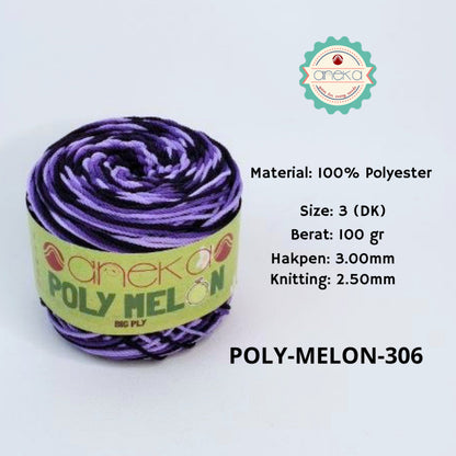 KATALOG - Benang Rajut Poly Melon Sembur / Polyester Crochet Knitting Yarn