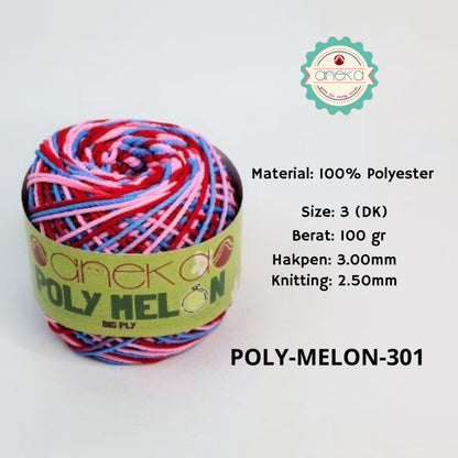 KATALOG - Benang Rajut Poly Melon Sembur / Polyester Crochet Knitting Yarn