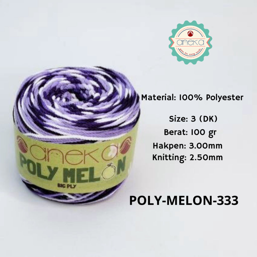 KATALOG - Benang Rajut Poly Melon Sembur / Polyester Crochet Knitting Yarn