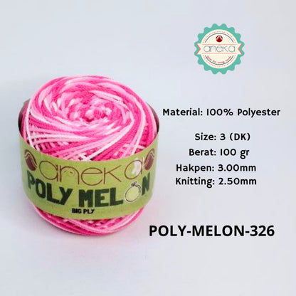 KATALOG - Benang Rajut Poly Melon Sembur / Polyester Crochet Knitting Yarn