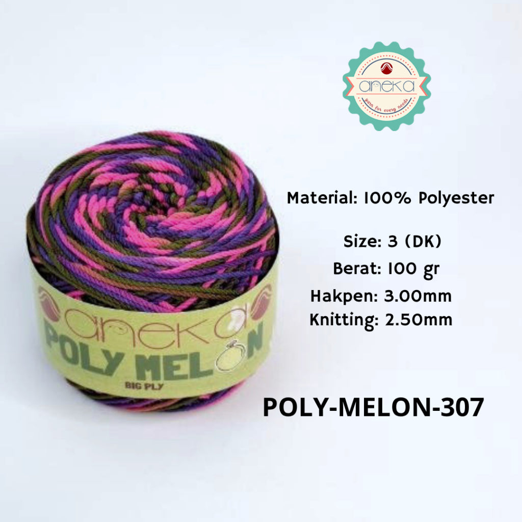 KATALOG - Benang Rajut Poly Melon Sembur / Polyester Crochet Knitting Yarn