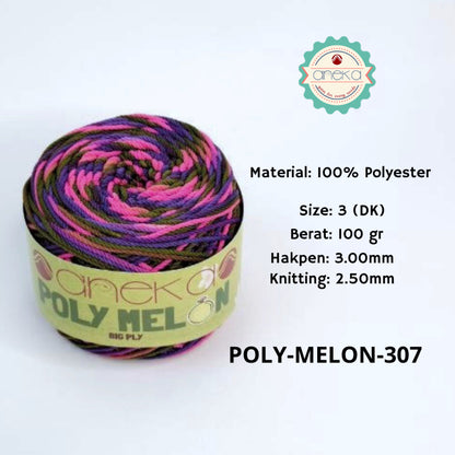 KATALOG - Benang Rajut Poly Melon Sembur / Polyester Crochet Knitting Yarn
