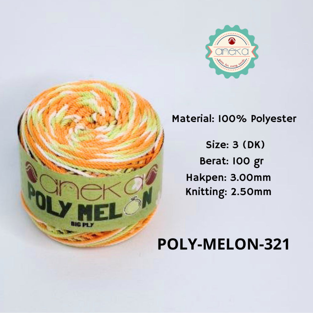 KATALOG - Benang Rajut Poly Melon Sembur / Polyester Crochet Knitting Yarn